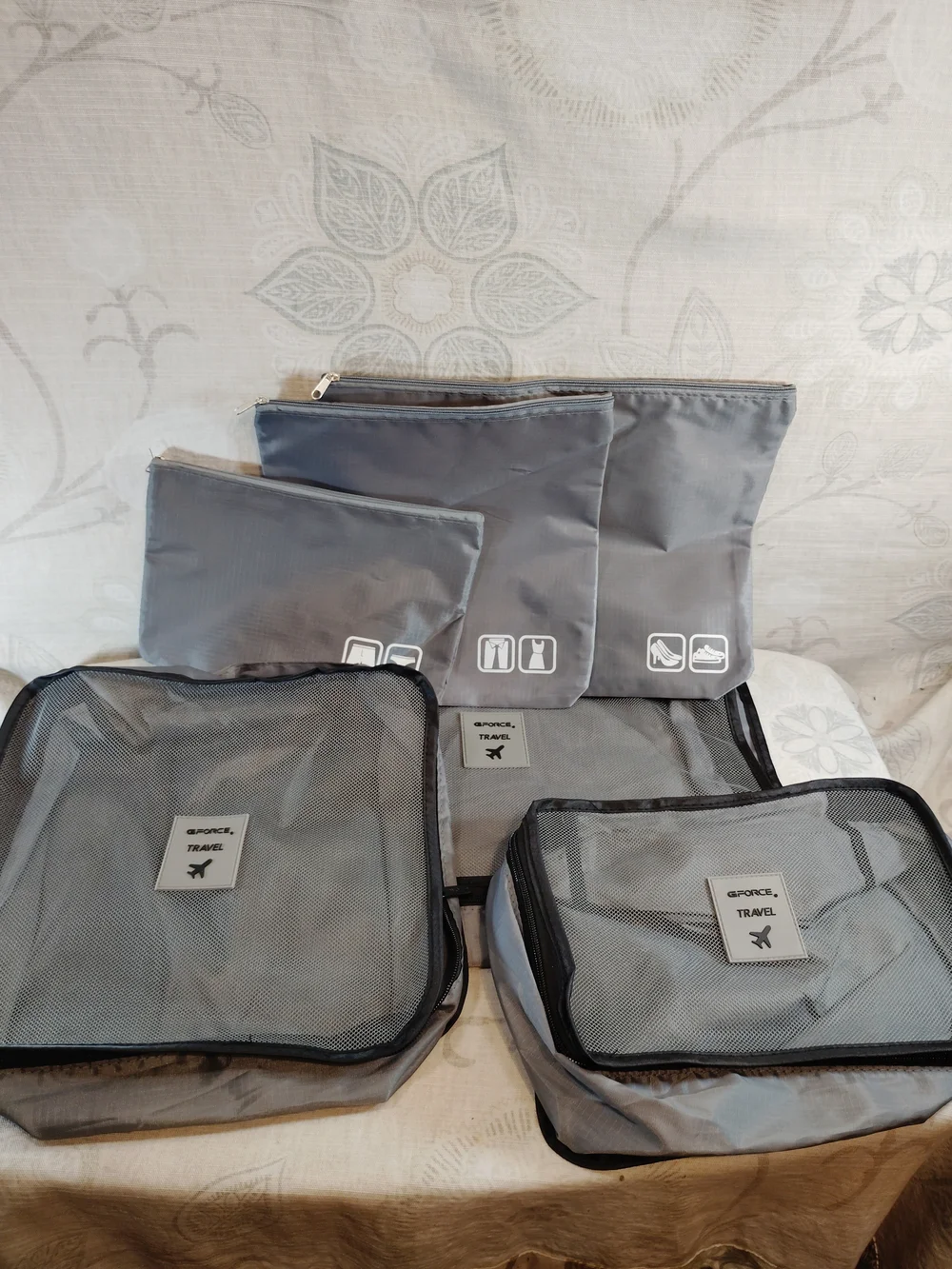 G Force Travel 6pc Travel Packing Organizer Set - Gray